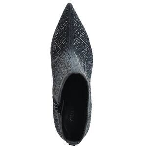 GUESS Womens Black Embellished Comfort Fazzie Pointed Toe Stiletto Booties Sz 8M
